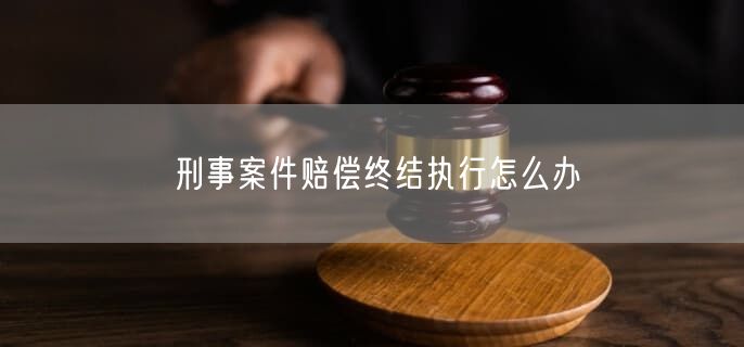 刑事案件賠償終結執(zhí)行怎么辦